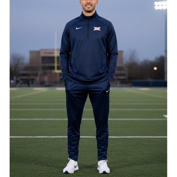 Nike Other - Nike Dri-Fit Big 12 Conference Mens 1/4 Zip Long Sleeve Pullover Jacket Navy 2XL
